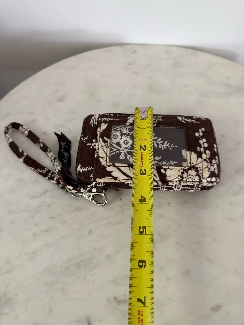 Vera Bradley All in One ID Wristlet in Imperial Toile 2009 Brown Cream Wallet